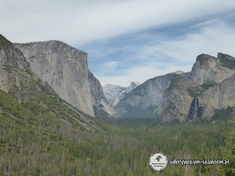 Panorama Yosemite Valley z El Capitan i Bridalveil Fall