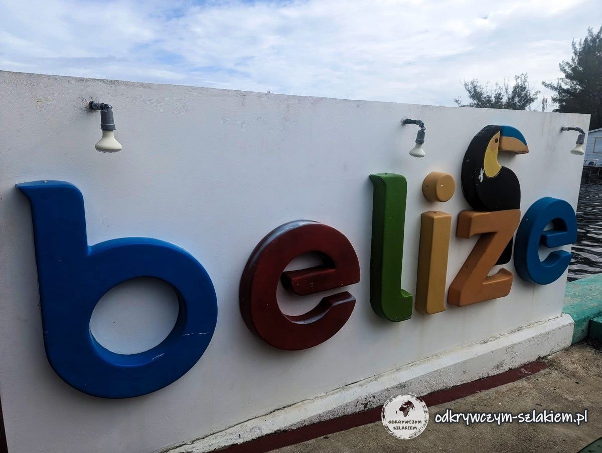 Colourful “Belize” sign with a toucan