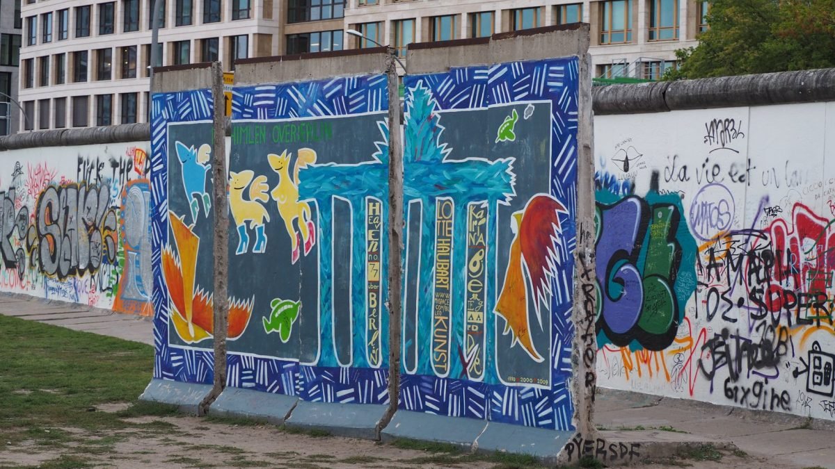 Pomalowane segmenty Muru Berlińskiego