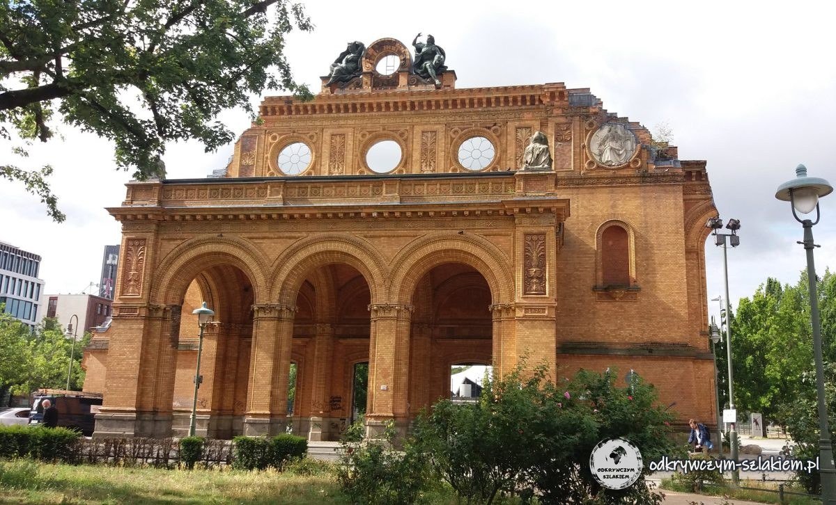 Ruins of the brick portico of the former Anhalter Bahnhof station in Berlin