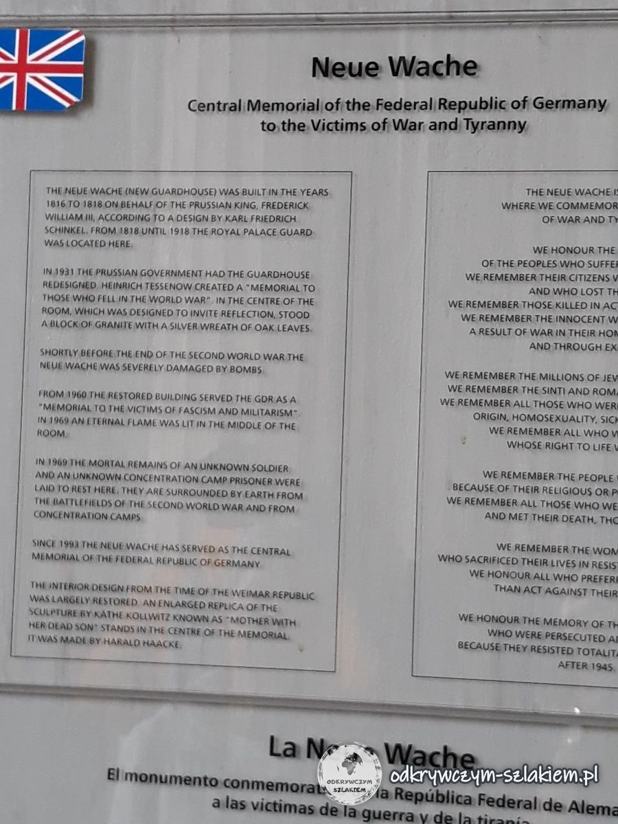 Information board on the history of the Neue Wache – Germany’s Central Memorial