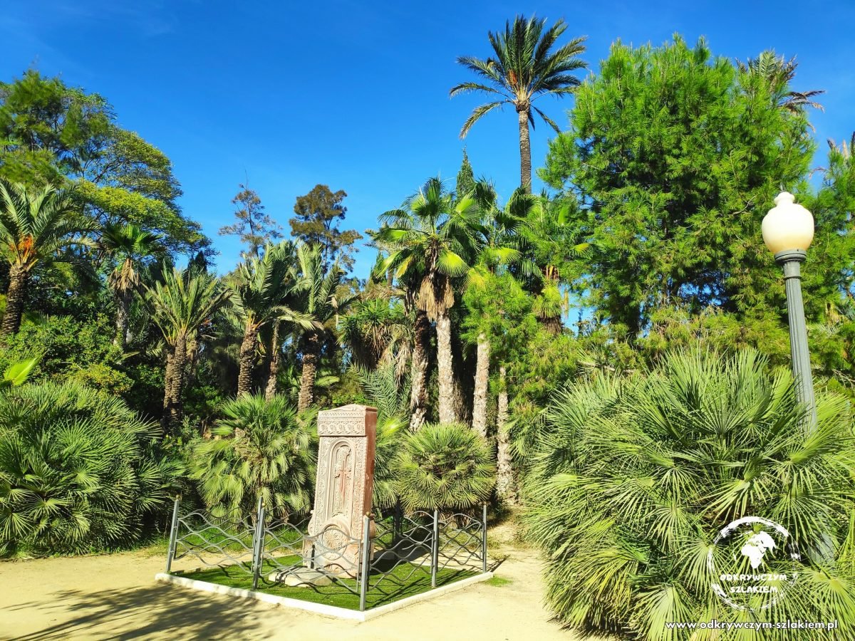 Palmy i zieleń w parku El Palmeral w Alicante