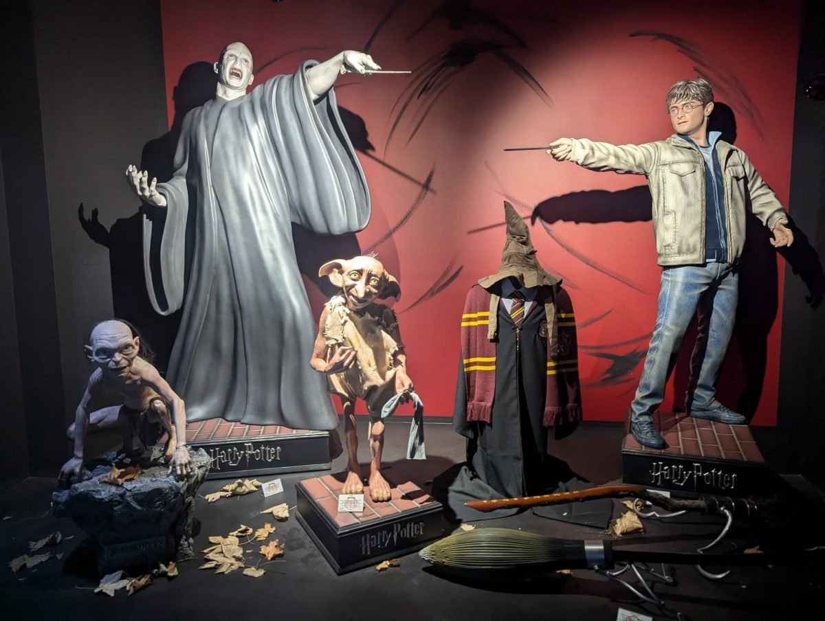 Figury Harry'ego Pottera, Voldemorta, Zgredka i Golluma w muzeum Film Legends w Pradze