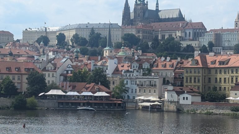 Hradczany z katedrą św. Wita nad Małą Stroną widziane znad Wełtawy