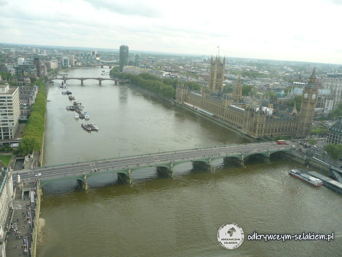 Tamiza z mostami widziana z góry z London Eye