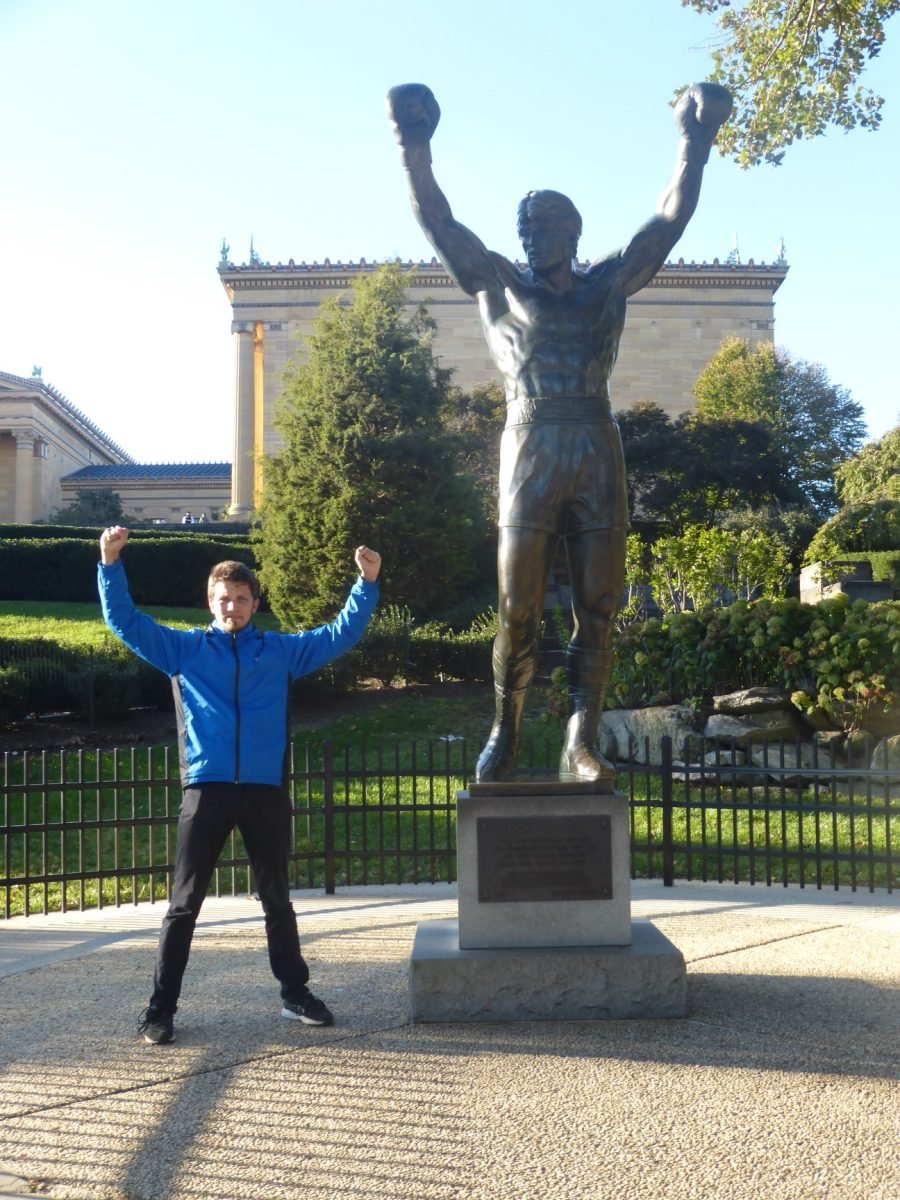 Przy pomniku Rocky'ego Balboa pod Filadelfijskim Muzeum Sztuki