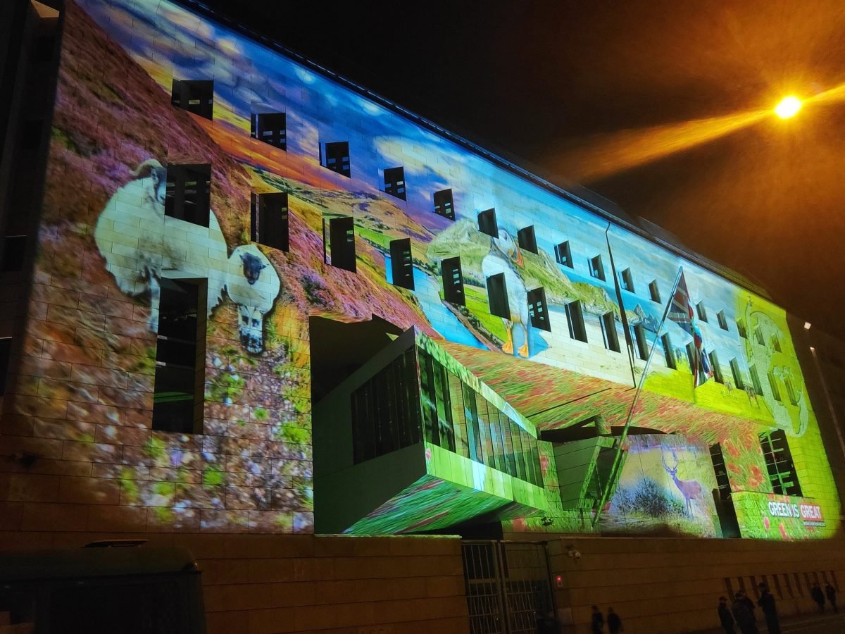 Projekcja na Ambasadzie Brytyjskiej w Berlinie podczas Festival of Lights