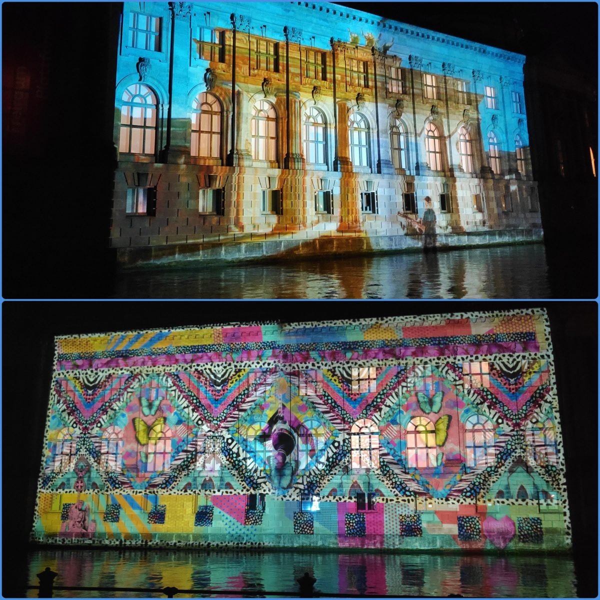 Bode Museum w dwóch różnych projekcjach (kolaż)
