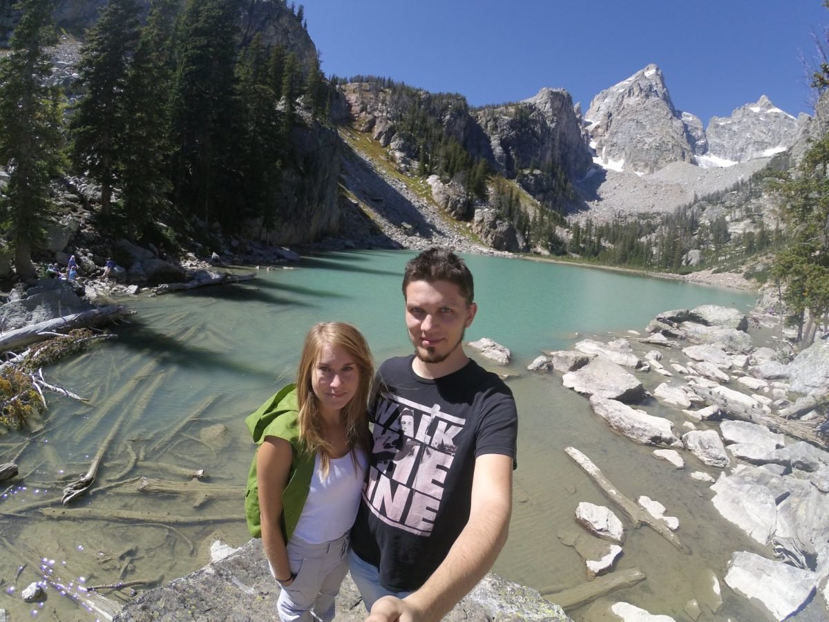 Nad Delta Lake (2748 m) z widokiem na Grand Teton