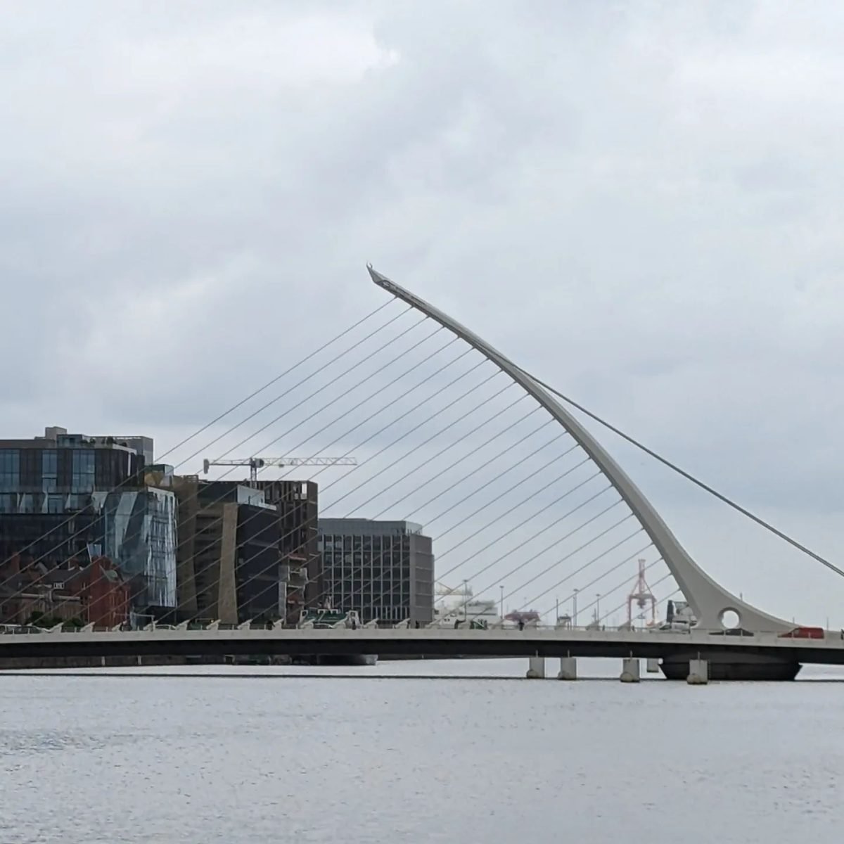 Most Samuela Becketta na rzece Liffey w kształcie harfy