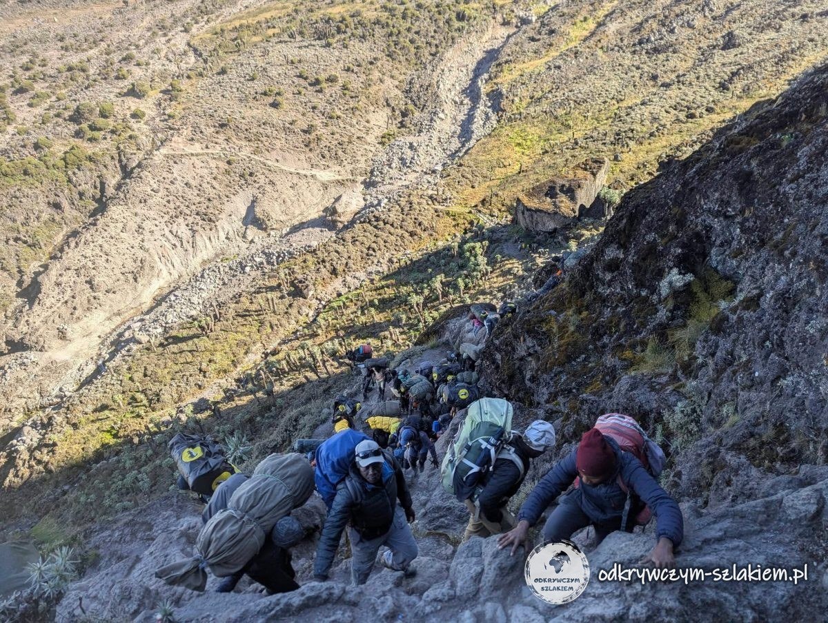 Wspinaczka z pomocą rąk na stromej Barranco Wall