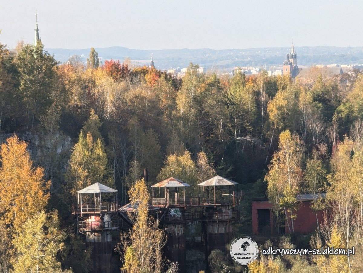 Bosque otoñal en la antigua cantera Liban de Cracovia