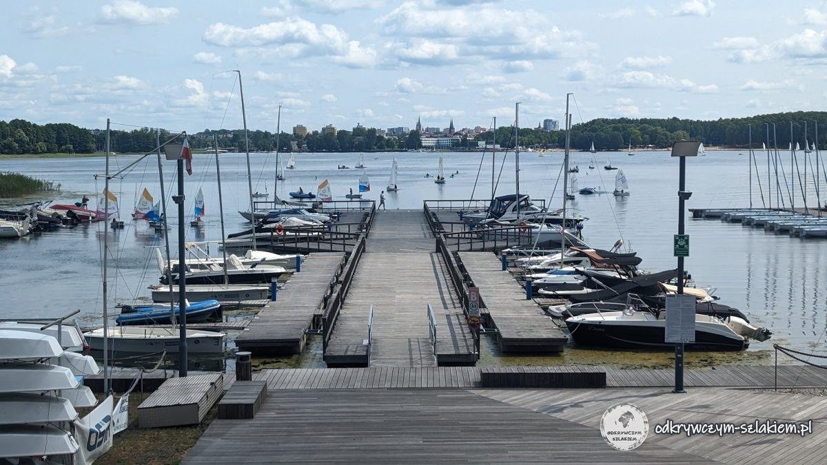 The Słoneczna Polana marina on the western shore of Lake Ukiel