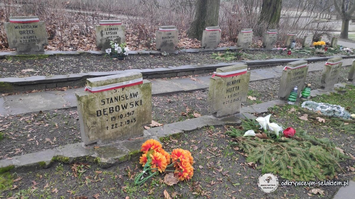 Graves of Polish soldiers killed in February 1945 in a cemetery on the slopes of the Citadel in Poznań