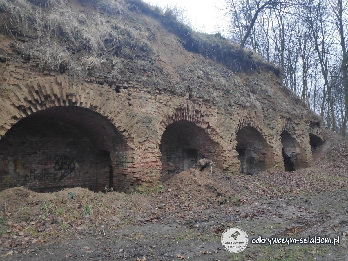 Brick arches of the casemates of the old fortifications on the slope of the Citadel in Poznań