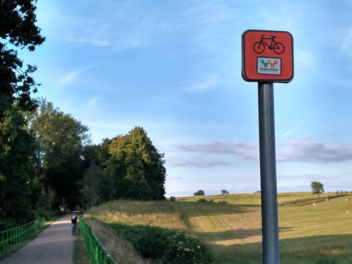 Oznakowanie szlaku rowerowego Green Velo na Mazurach