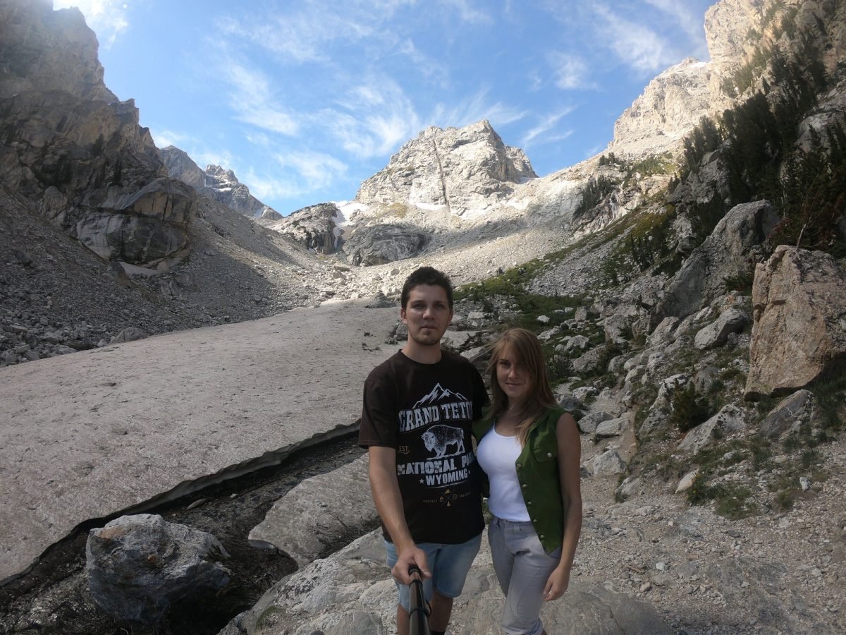 W drodze przez Garnet Canyon na South Teton