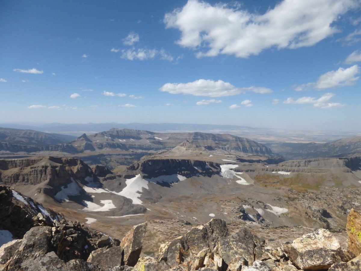Widok z wysokości ponad 3500 m na zachodnią stronę pasma Teton